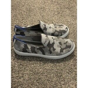 New Rothy's Size 3 Girls The Kids Sneaker Gray Camo Textile Youth Comfort Shoes